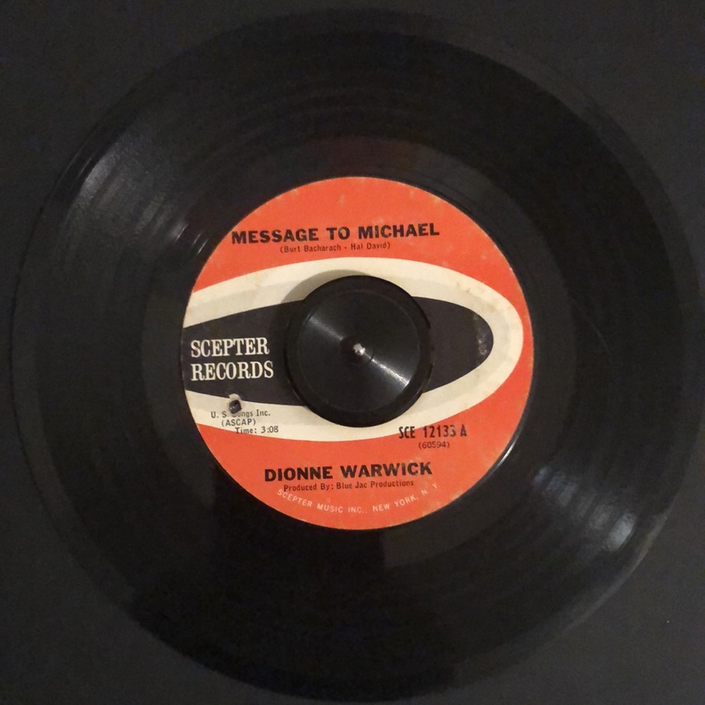 Dionne Warwick Message To Michael Vinyl 45 Record '66